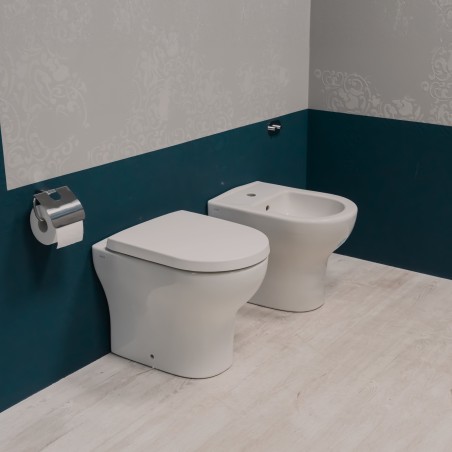 Paire de sanitaires encastrés en céramique série Zentrum