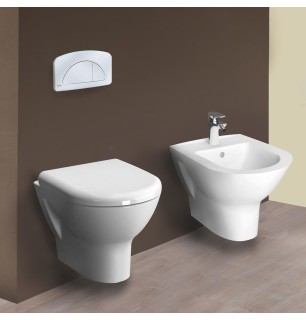 Paire de sanitaires muraux en céramique série Zentrum