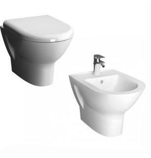 Paire de sanitaires muraux en céramique série Zentrum