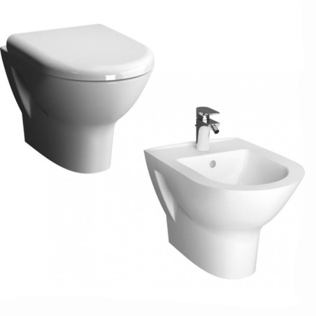 Paire de sanitaires muraux en céramique série Zentrum