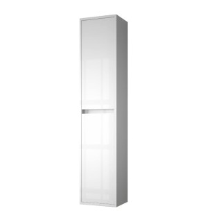 Soria 140x30 cm colonne de salle de bains suspendue blanc brillant