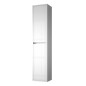 Colonne de salle de bain suspendue 140x30 cm avec 4 étagères en verre blanc brillant - Soria Colonne de salle de bain suspendue 140x30 cm avec 4 étagères en verre blanc brillant - Soria