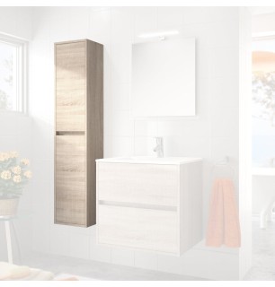 Colonne de salle de bains murale Soria 140x30 cm chêne clair Caledonia