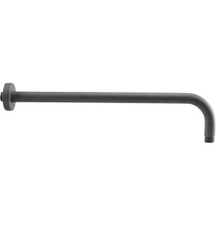 Bras de douche Round Plus avec rosace D.24MM 1/2" - Dim. : 300 mm - Couleur : noir mat