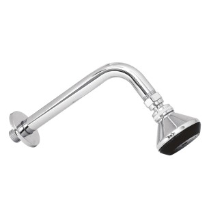 Bras de douche avec douche de tête et raccord de rosette M.1/2" 20 CM