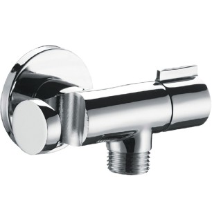 Support de sortie d'eau rond chromé peu encombrant et verrou MM 1/2