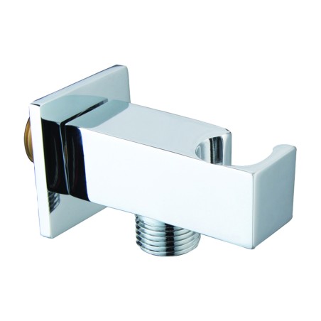 Sortie d'eau carrée avec support M1/2 "X M1/2" - Couleur : chromé