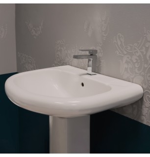 Lavabo monotrou en céramique avec piédestal Série Orient