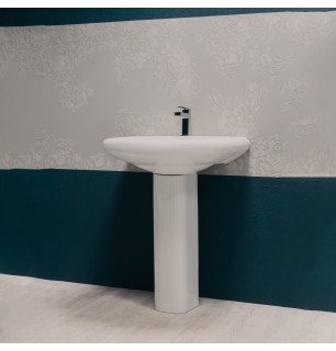 Lavabo monotrou en céramique avec piédestal Série Orient