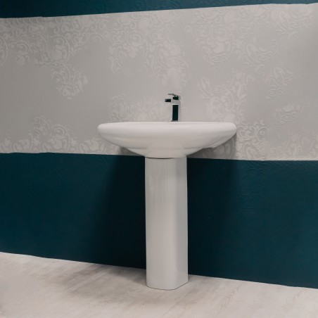 Lavabo monotrou en céramique avec piédestal Série Orient