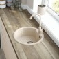 Mélangeur de cuisine beige avec bec pivotant en laiton - Letita Mélangeur de cuisine beige avec bec pivotant en laiton - Letita
