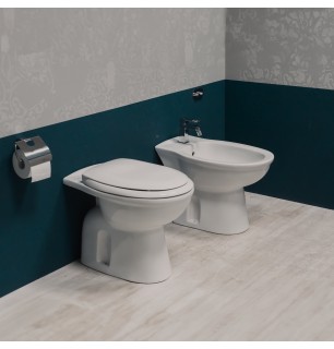Paire de sanitaires traditionnels en céramique sur pied série Karla
