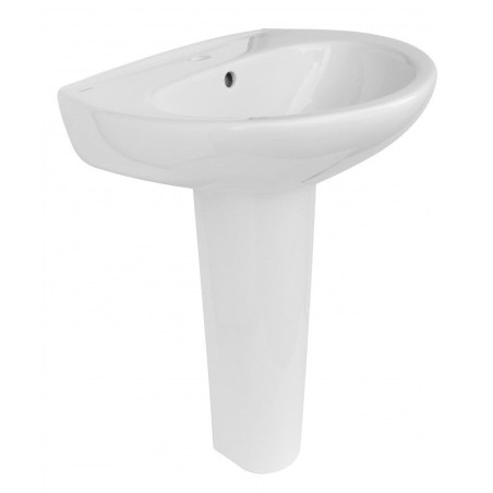 Lavabo monotrou avec piédestal en céramique 55x 43 cm blanc Magic