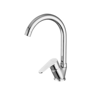Mélangeur de cuisine chromé avec bec orientable - Makel