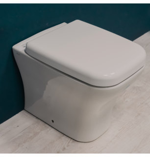 WC sans rebord de 54 cm avec siège Soft Close thermodurcissable blanc Mia Square