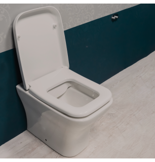 WC sans rebord de 54 cm avec siège Soft Close thermodurcissable blanc Mia Square