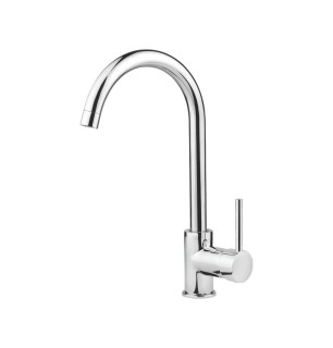 Mélangeur de cuisine chromé à bec orientable - Lonty