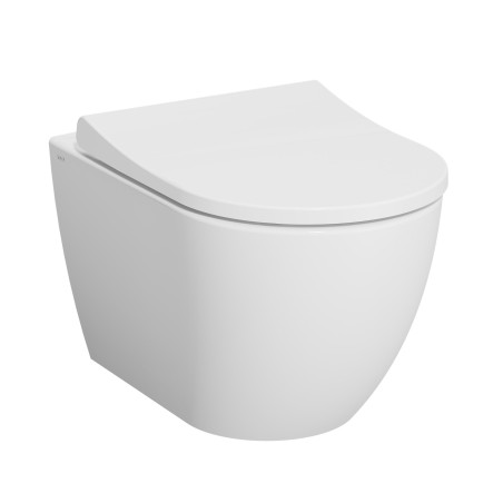 WC suspendu sans rebord de 54 cm avec siège à fermeture progressive blanc Mia Round