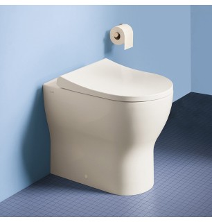 WC sur pied sans rebord 54 cm avec siège thermodurcissable blanc Mia Round