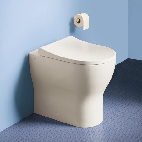 WC sur pied sans rebord 54 cm avec siège thermodurcissable blanc Mia Round