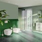 Paire de sanitaires suspendus en céramique blanche série Mia Round Paire de sanitaires suspendus en céramique blanche série Mia Round