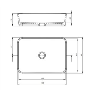 Lavabo rectangulaire à poser en céramique blanc 505 mm - Giasyn
