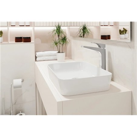 Lavabo rectangulaire à poser en céramique blanc 505 mm - Giasyn