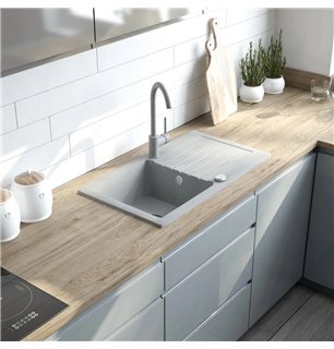 Mélangeur de cuisine gris mat avec bec orientable - Gianin