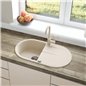 Mélangeur de cuisine beige avec bec pivotant en laiton - Letita Mélangeur de cuisine beige avec bec pivotant en laiton - Letita