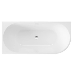 Baignoire acrylique blanche 150 cm avec siphon - Delia