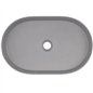 Lavabo ovale de 55 cm en granit gris métallisé avec plan - Delia Lavabo ovale de 55 cm en granit gris métallisé avec plan - Delia