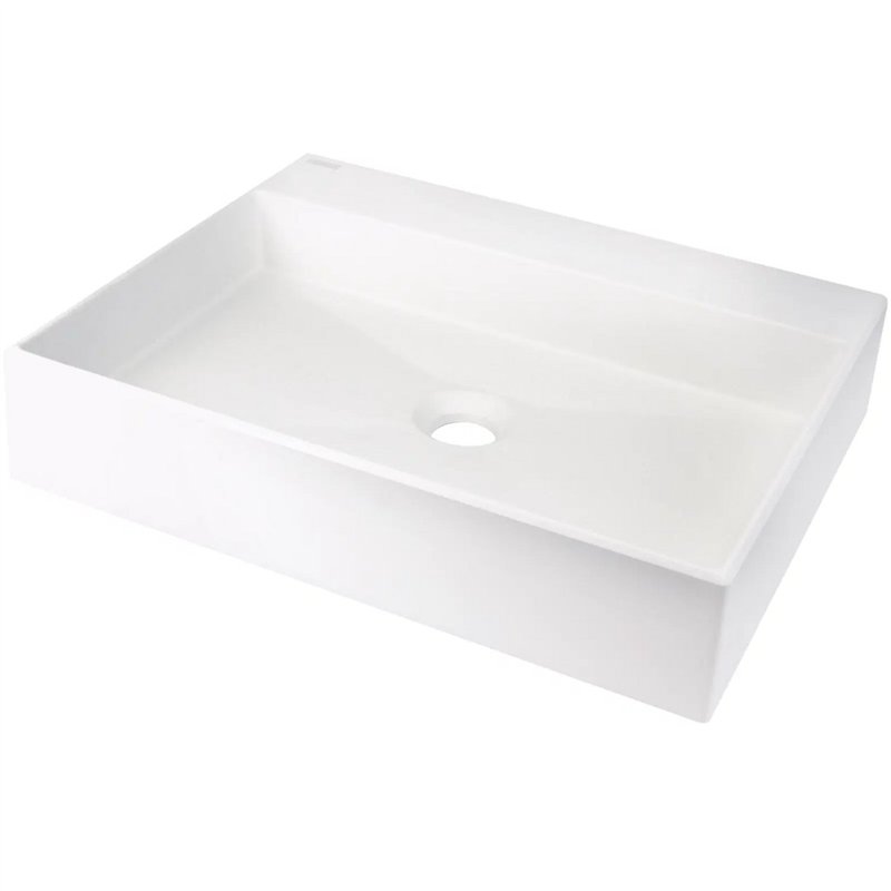 Lavabo rectangulaire en granit blanc albâtre 50x40 cm avec plan - Sofyro Lavabo rectangulaire en granit blanc albâtre 50x40 cm avec plan - Sofyro