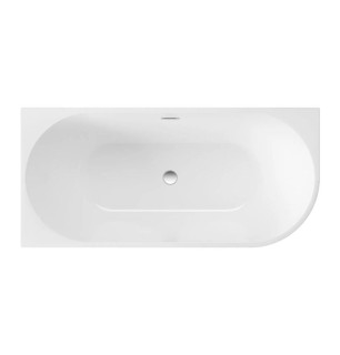 Baignoire acrylique blanche 160 cm avec siphon - Delia