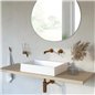 Lavabo rectangulaire en granit blanc albâtre 50x40 cm avec plan - Sofyro Lavabo rectangulaire en granit blanc albâtre 50x40 cm avec plan - Sofyro