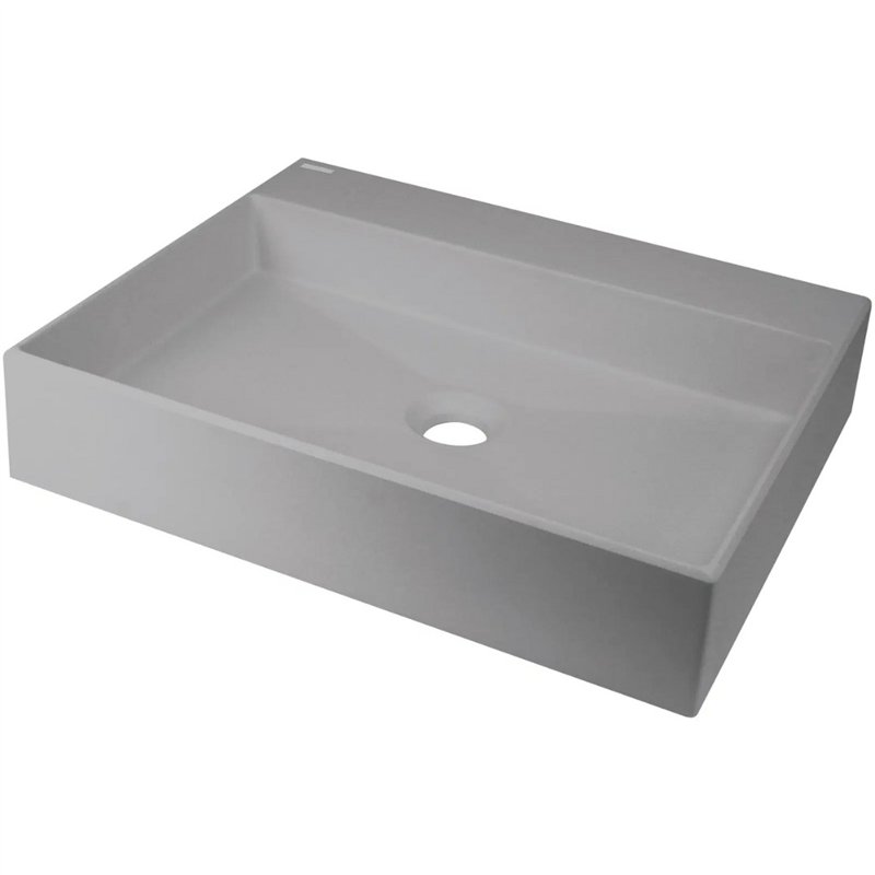 Lavabo rectangulaire en granit gris métallisé 50x40 cm avec plan - Sofyro Lavabo rectangulaire en granit gris métallisé 50x40 cm avec plan - Sofyro
