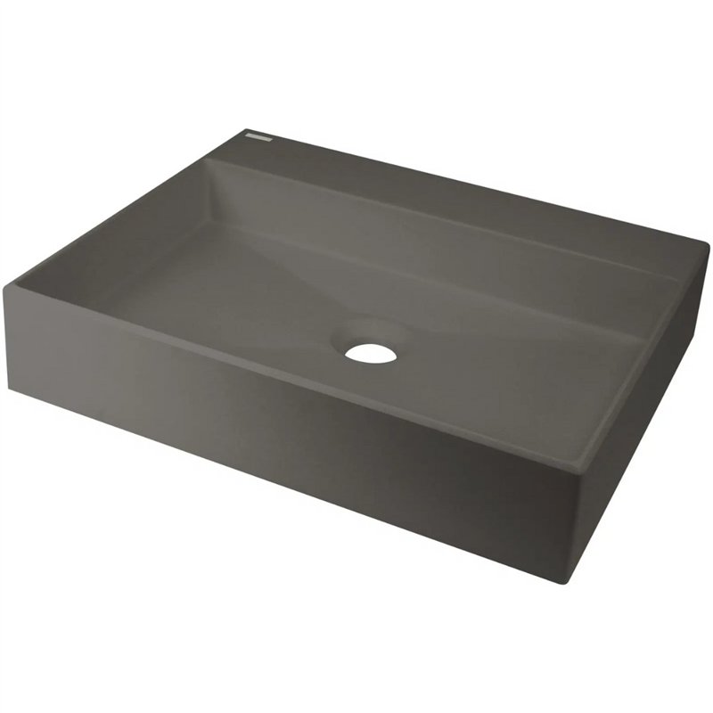 Lavabo rectangulaire en granit anthracite métallisé 50x40 cm avec plan - Sofyro Lavabo rectangulaire en granit anthracite métallisé 50x40 cm avec plan - Sofyro
