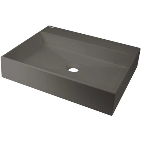Lavabo rectangulaire en granit anthracite métallique 50x40 cm - Sofyro