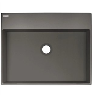 Lavabo rectangulaire en granit anthracite métallisé 50x40 cm avec plan - Sofyro