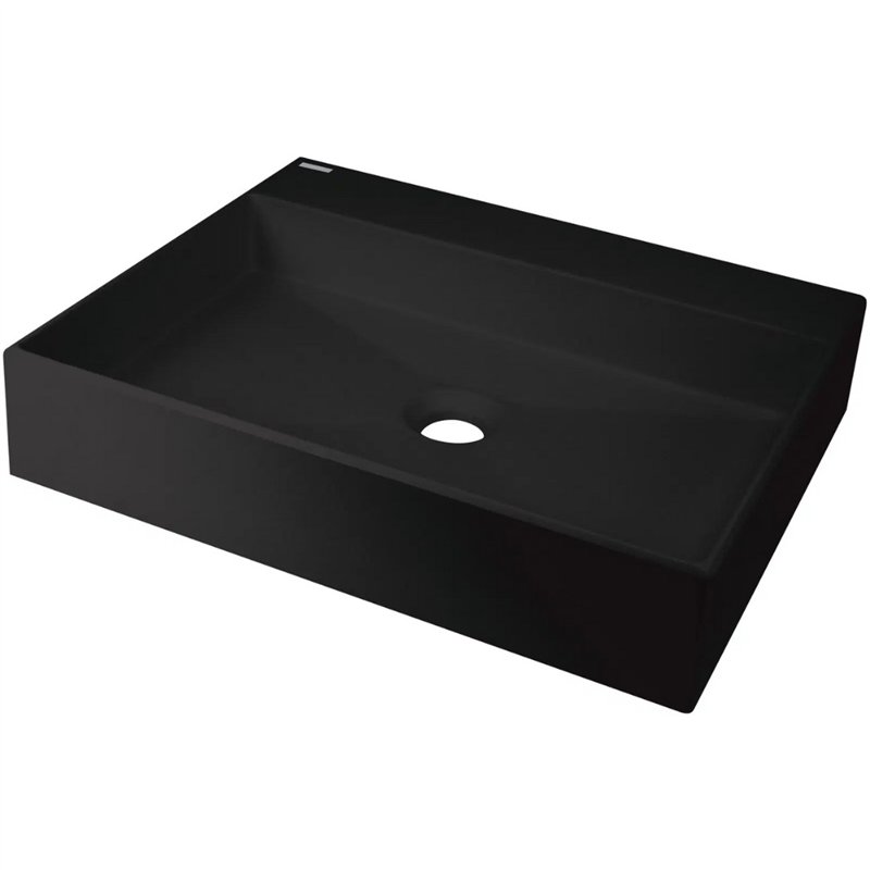 Lavabo rectangulaire en granit noir 50x40 cm avec plan - Sofyro Lavabo rectangulaire en granit noir 50x40 cm avec plan - Sofyro
