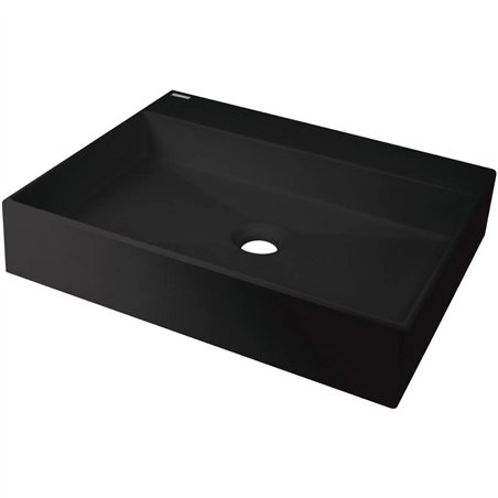 Lavabo rectangulaire en granit noir 50x40 cm avec plan - Sofyro