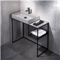 Lavabo rectangulaire en granit gris métallisé 60x40 cm avec plan - Sofyro Lavabo rectangulaire en granit gris métallisé 60x40 cm avec plan - Sofyro