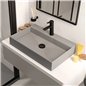 Lavabo rectangulaire en granit gris métallisé 60x40 cm avec plan - Sofyro Lavabo rectangulaire en granit gris métallisé 60x40 cm avec plan - Sofyro