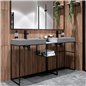 Lavabo rectangulaire en granit gris métallisé 60x40 cm avec plan - Sofyro Lavabo rectangulaire en granit gris métallisé 60x40 cm avec plan - Sofyro