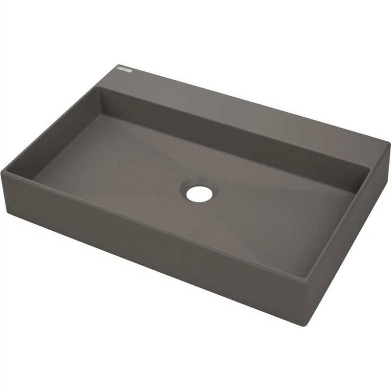 Lavabo rectangulaire en granit anthracite métallisé 60x40 cm avec plan - Sofyro Lavabo rectangulaire en granit anthracite métallisé 60x40 cm avec plan - Sofyro