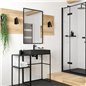 Lavabo rectangulaire en granit anthracite métallisé 60x40 cm avec plan - Sofyro Lavabo rectangulaire en granit anthracite métallisé 60x40 cm avec plan - Sofyro