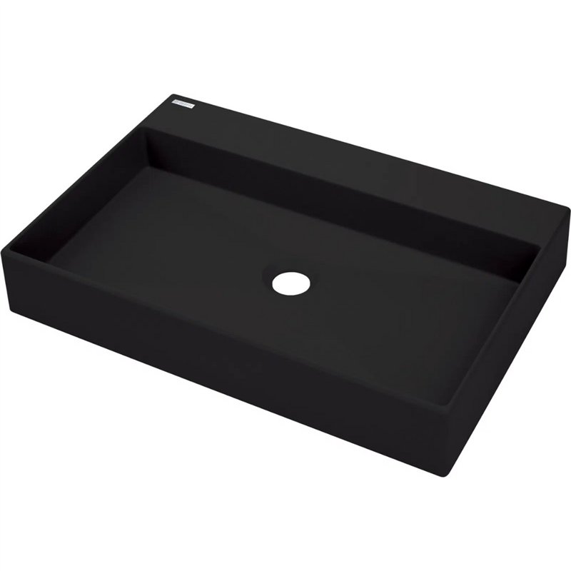 Lavabo rectangulaire en granit noir 60x40 cm avec plan - Sofyro Lavabo rectangulaire en granit noir 60x40 cm avec plan - Sofyro