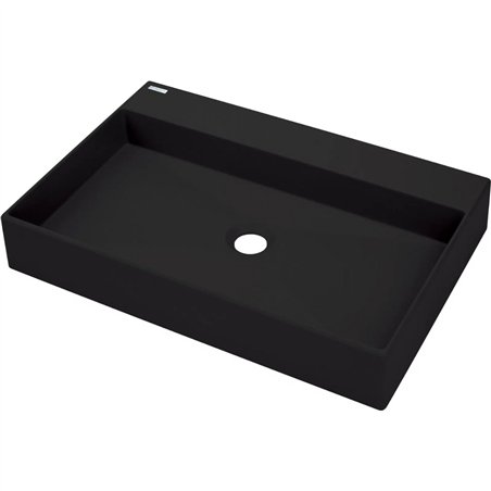 Lavabo rectangulaire en granit noir 60x40 cm avec plan - Sofyro