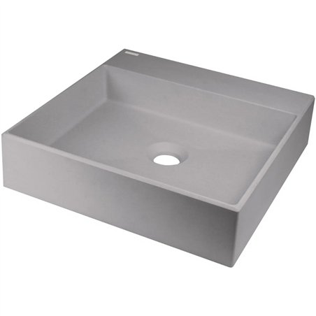 Lavabo carré en granit avec plan de travail 40x40 cm gris métallisé - Sofyro