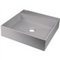 Lavabo carré en granit avec plan de travail 40x40 cm gris métallisé - Sofyro Lavabo carré en granit avec plan de travail 40x40 cm gris métallisé - Sofyro