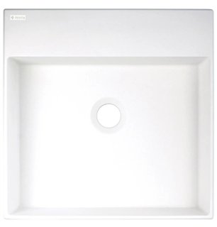 Lavabo carré en granit avec plan de travail 40x40 cm blanc albâtre - Sofyro